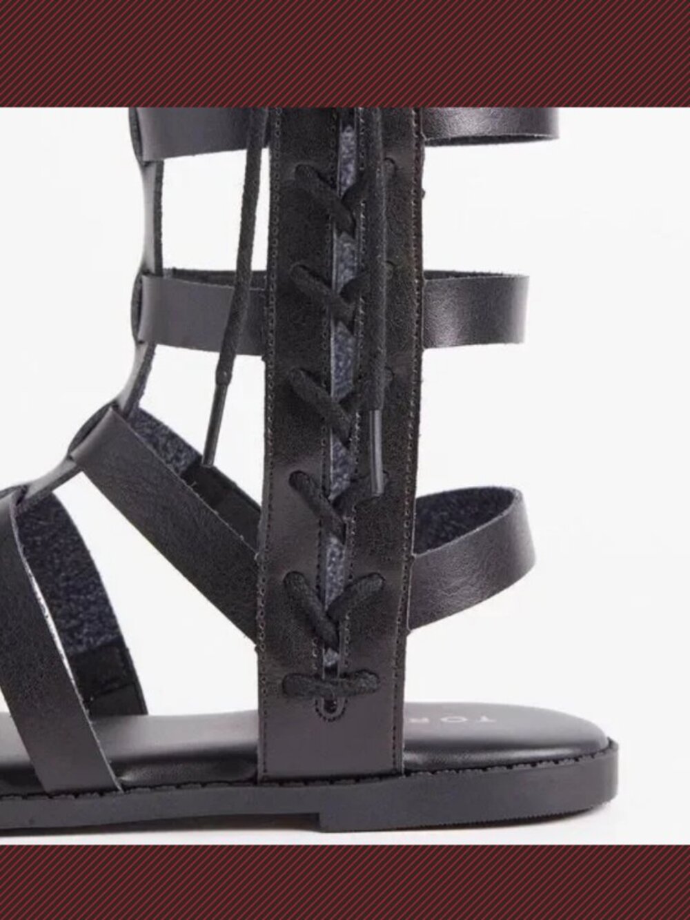 NWT Torrid Black Caged Lace Up Gladiator Sandal 9 9WW - Picture 4 of 6